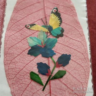 葉脈+麥秸畫藝術書簽(手工制作七八十年代出口創(chuàng)匯產(chǎn)品)